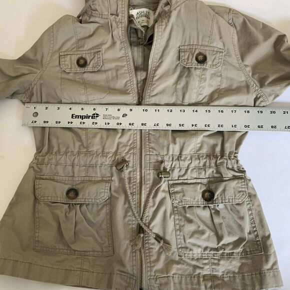 Ashley Outerwear Jacket Utility Women L Tan Cargo Military Gorpcore Streetwear - Picture 4 of 6